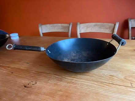 Photo of free WOK metal, wood handle, big (Hove BN3) #2