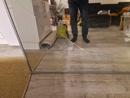 Photo of free 2 large mirror doors - one cracked (Hersham KT12) #3