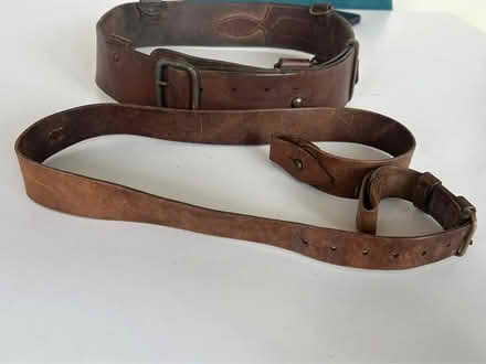 Photo of ww1 or ww2 belt and officers cap (Ludlow SY8) #1