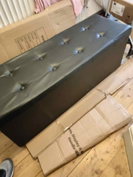 Photo of free Large black leather/faux leather storage enox (Southport PR8) #1