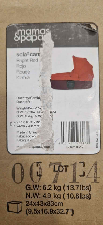 Photo of free Mamas & Papas Carrycot / Compatible with Sola 2 (Upper Holloway N19) #3