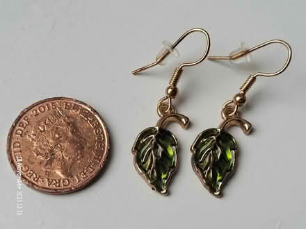 Photo of free Green leaf costume earrings (Moseley B13) #3