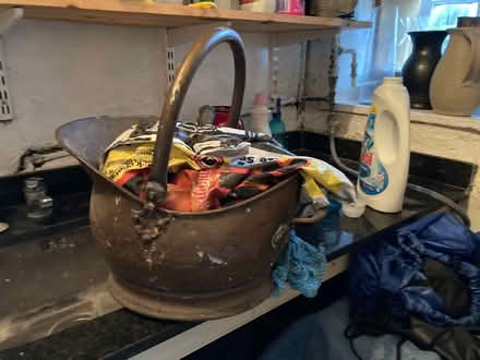 Photo of free Brass coal scuttle and 2 bags coal (Cotham BS6) #1