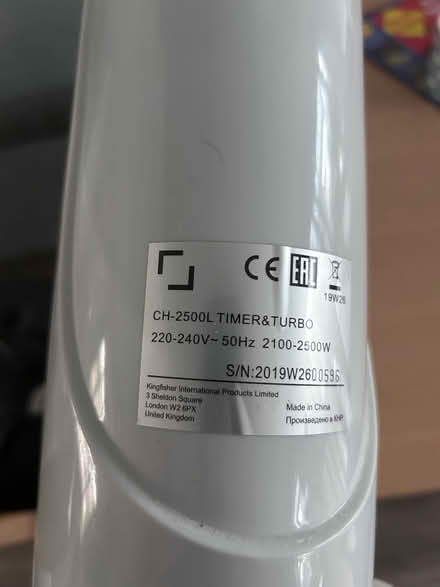 Photo of free Electric heater (Rayleigh SS6) #3