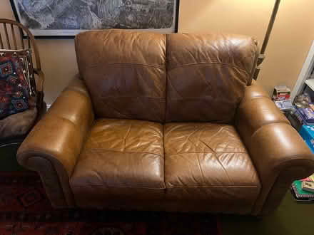 Photo of free 2 seater leather sofa (RH16) #1