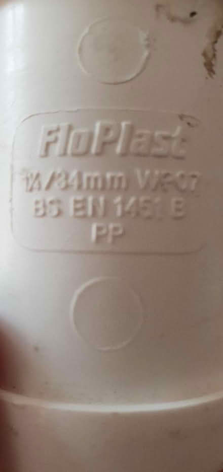 Photo of free Standard plumbing plastic 34mm waste pipe (Hartington Road BN2) #1