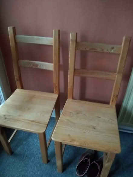 Photo of free 2 pine chairs (Higham Hill E17) #1