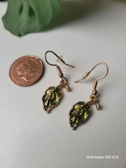 Photo of free Green leaf costume earrings (Moseley B13) #4