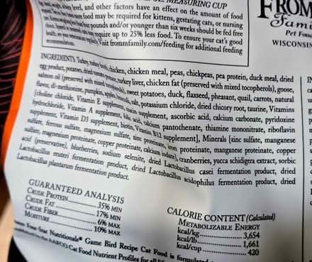 Photo of free Fromm game bird recipe cat food (Maple Leaf) #4