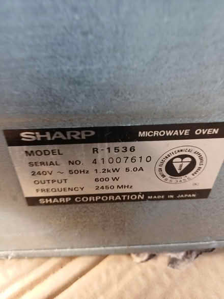 Photo of free Sharp Microwave - Model 1536 (Rainham, Kent - ME8) #3