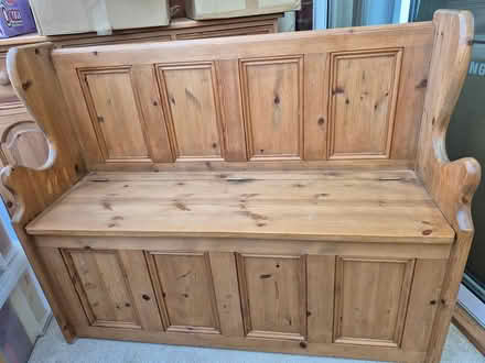 Photo of free Wooden bench with seat cover (CT4 7JE) #1