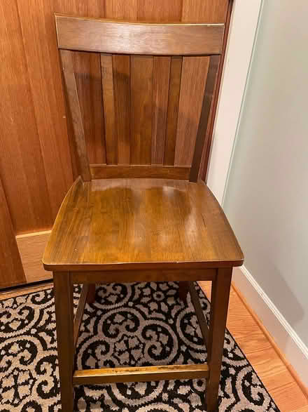 Photo of free Three wood barstools (Wedgwood) #1