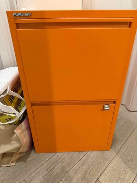 Photo of free Bisley orange lockable filing (Beckenham, Kent) #1