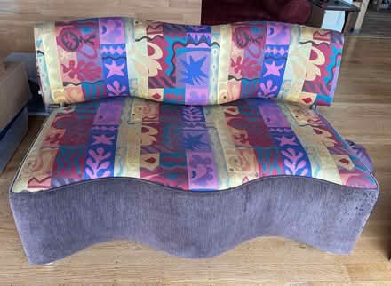 Photo of free Cute loveseat, “distressed” (Oakland hills) #1