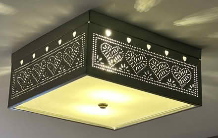 Photo of free Two Punched Tin Ceiling Lights (Peterborough.) #2