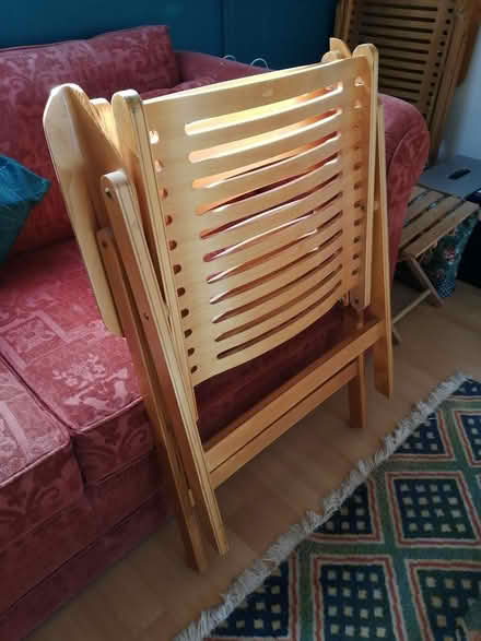 Photo of free Folding wooden chairs with arms (Manchester Chorlton M21) #4