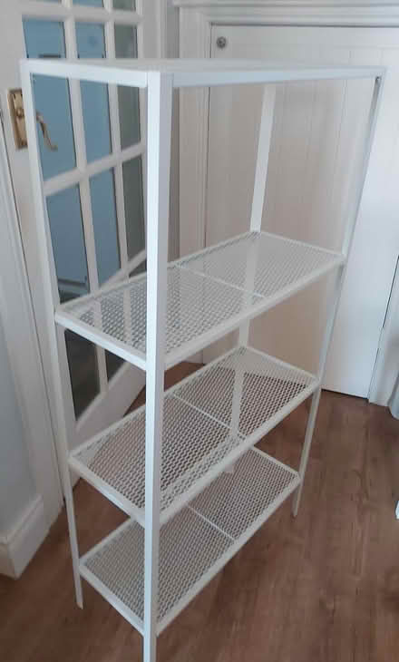 Photo of free White metal shelf unit (Falkland KY15) #1