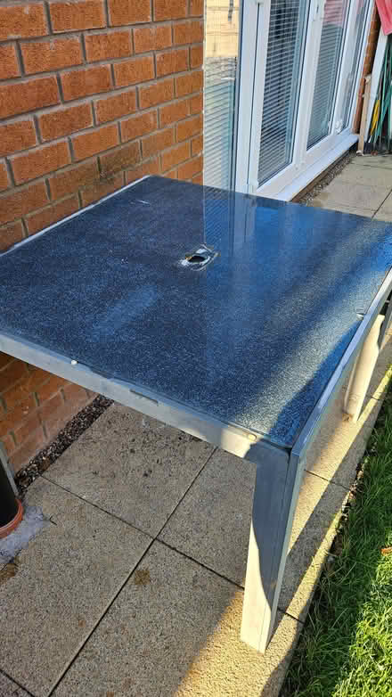 Photo of free Square glass and metal table (Littleover DE23) #1