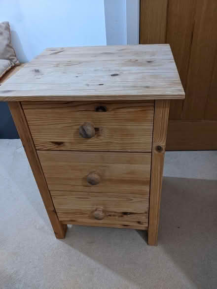 Photo of free Wooden Bedside Table with Drawers (EX4 1FA) #1