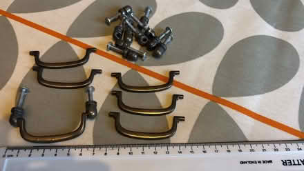 Photo of free 6 small brass drawer handles (NW10) #1