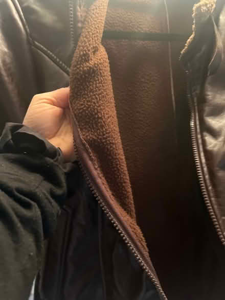 Photo of free Pleather brown jacket (North Brampton) #3