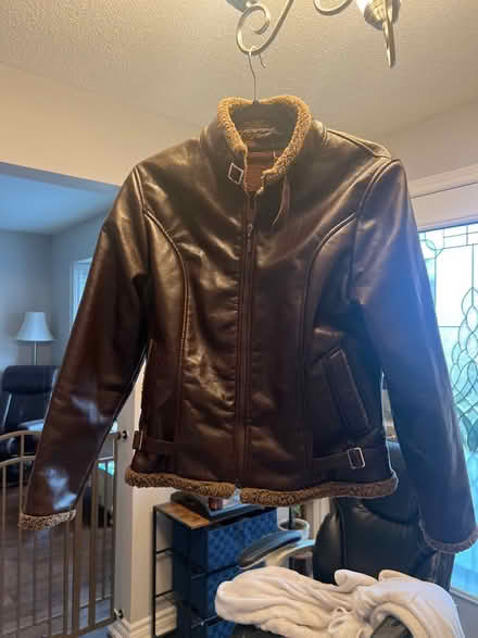 Photo of free Pleather brown jacket (North Brampton) #1