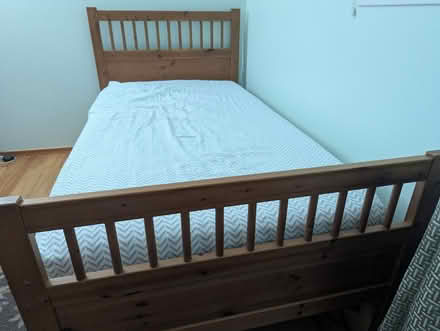 Photo of free Twin bed with mattress (IKEA) (Cupertino Public Library) #2