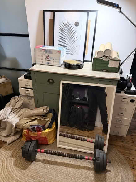 Photo of free Mirror, picture frames, gym weight (Colliers Wood) #1