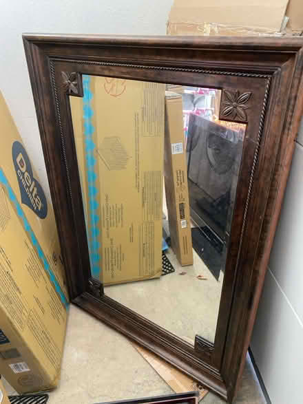 Photo of free Wood frame mirror (Lawrence Expy and Hwy 280) #1
