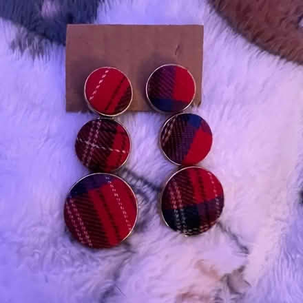 Photo of free red plaid earrings (worcester) #1