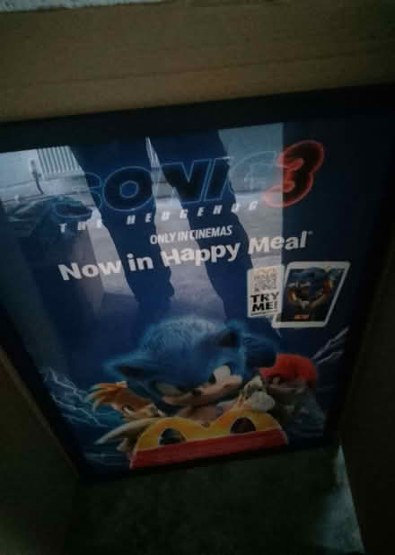 Photo of free Large framed Sonic cinema poster (Cashes Green GL5) #1