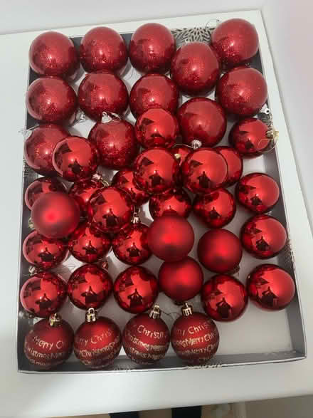 Photo of free Red Christmas tree baubles (Thurnby Leicester LE7) #2