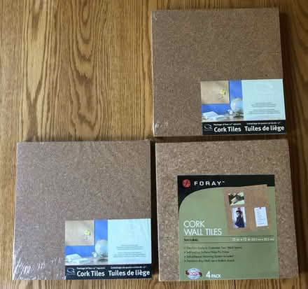 Photo of free new cork wall tiles 12 x 12 - 3 sets of 4 available [20886] #1