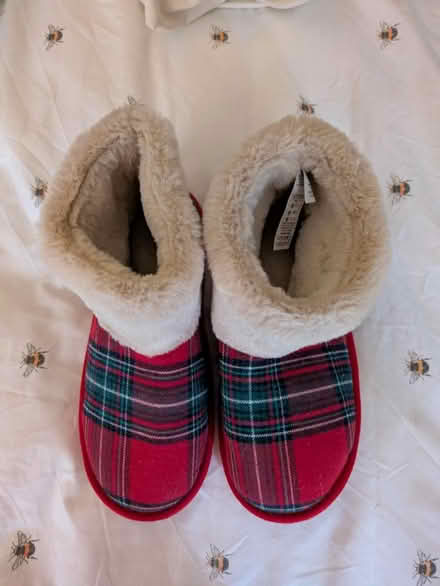 Photo of free Tartan fur lined slippers (Tranmere CH42) #1