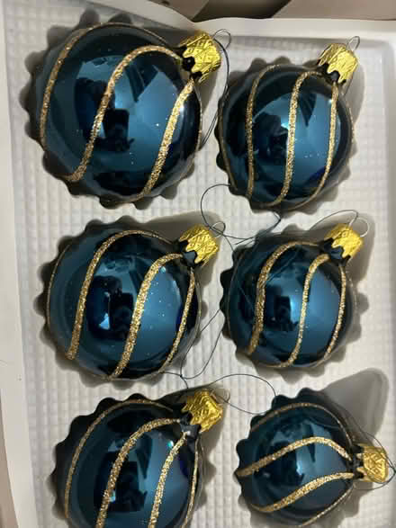 Photo of free Dark blue/gold Christmas tree decs (Thurnby Leicester LE7) #3