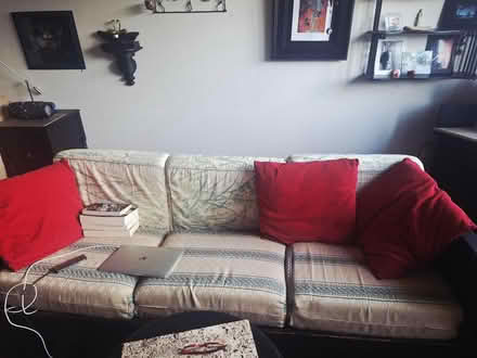 Photo of free 3 + 2 seater sofas heavy wood (Killiney) #4