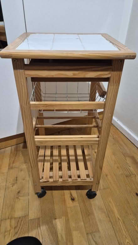 Photo of free Wheeled shelf with tiles (SE16) #1