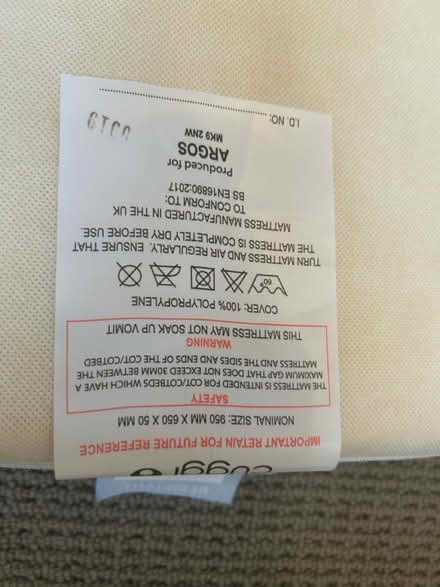 Photo of free Travel cot mattress (Millhouses, Sheffield.) #2