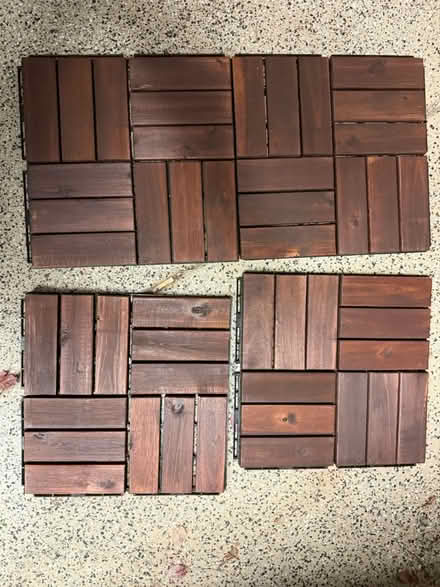 Photo of free 4 12x12inch wooden floor tiles (West Menlo Park) #1