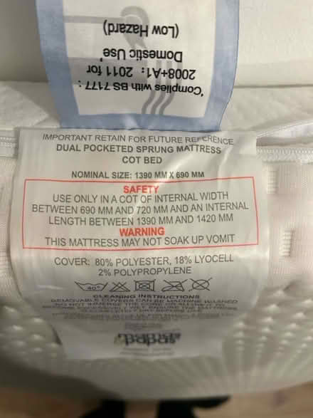 Photo of free Cot mattress (Addiscombe) #1