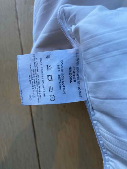 Photo of free 4 x Goose Feather Pillows (Near Berrylands Station KT5) #2