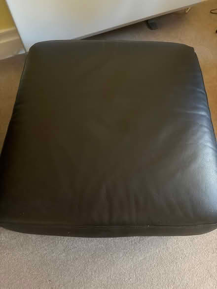 Photo of free Brown leather foot stool / pouffe (SW11 Battersea) #2