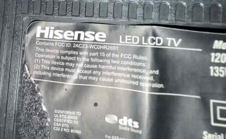 Photo of free Hisense LED LCD flat screen TV (Valencia Avenue, Sunnyvale) #4