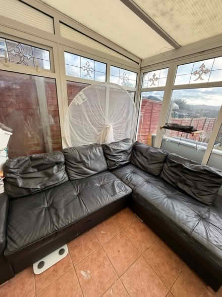 Photo of free Leather sofa bed (ME2) #2