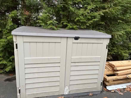 Photo of free Suncast plastic outdoor storage (between Dascomb and Clark Road) #1