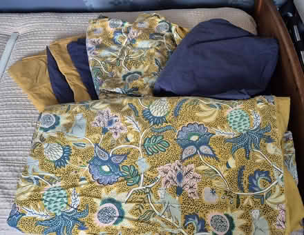 Photo of free John Lewis Superkingsize Duvet mustard coloured monkey deset (St Helier SM4) #1