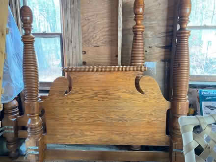 Photo of free Heavy wooden bed frame (Ashby MA) #1