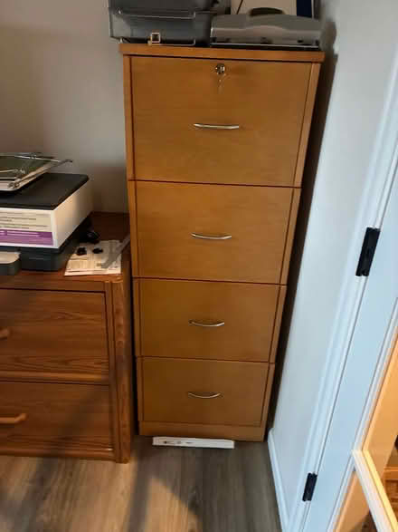 Photo of free Wooden file cabinet (Commerce City near Reunion) #1