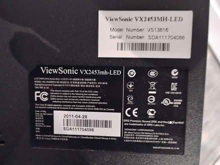 Photo of free View Sonic monitor 23" (Don mills and Lawrence) #2