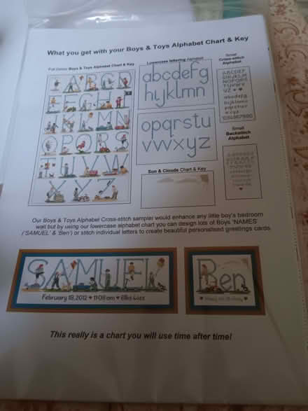 Photo of free Boys and toys cross stitch alphabet (Kenilworth CV8) #1